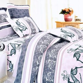 Blancho Bedding - [Purple Deer Totem] 100% Cotton 4PC Duvet Cover Set (Full Size)(Comforter not included)
