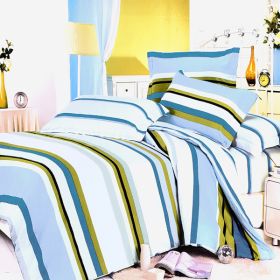 Blancho Bedding - [Cool Summer Tea] 100% Cotton 4PC Duvet Cover Set (Queen Size)(Comforter not included)