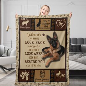 German Shepherd Dog Flannel Fleece Throw Blanket Soft German Shepherd Dog Blanket For Bed Couch 50x60 (Option: 130cmx150cm-Brown)