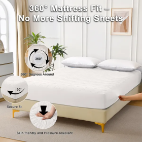 Diamond Grid Ultrasonic Waterproof Mattress Protector (Option: White-Full)