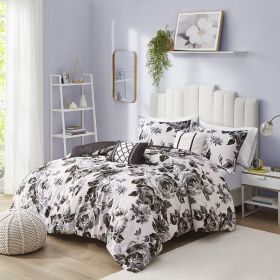 Floral Print Comforter Set (Color: as Pic)